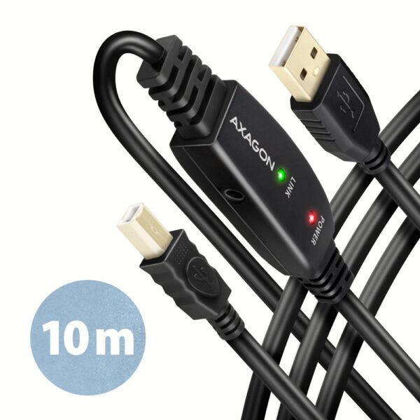 Axagon | USB2.0 aktiivne A-M/B-M kaabel 10m | ADR-210B