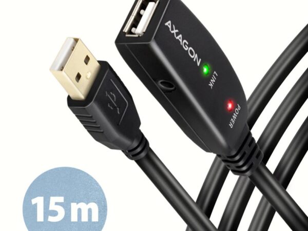 Axagon | USB2.0 aktiivne A-M/A-F pikendus 15m | ADR-215