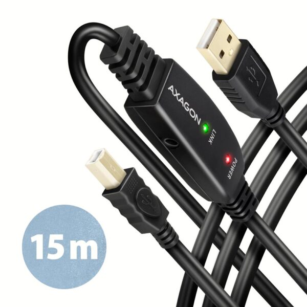 ELKO: 1438587 Axagon | USB2.0 aktiivne A-M/B-M kaabel 15m | ADR-215B