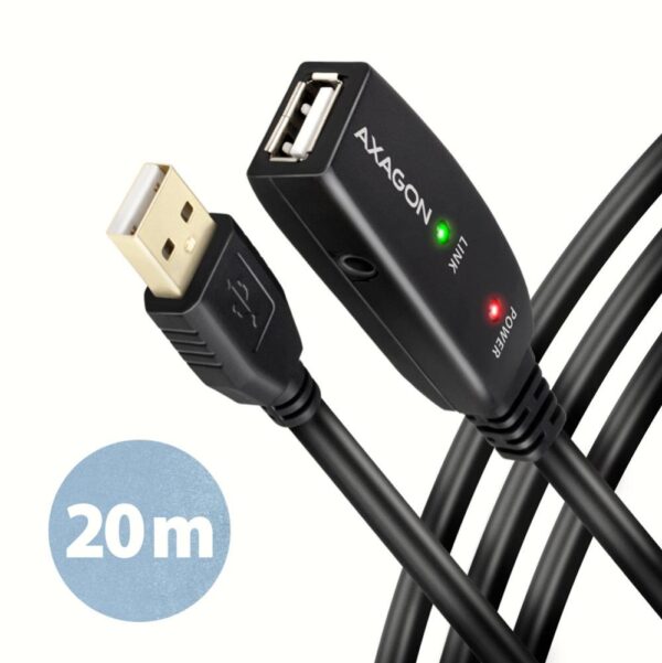 ELKO: 1438588 Axagon | USB2.0 aktiivne A-M/A-F pikendus 20m | ADR-220