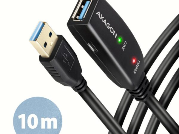 Axagon | USB3.2 aktiivne pikendus A-M/A-F 10m | ADR-310
