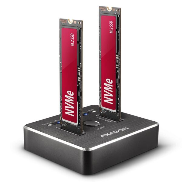 Axagon SSD dokk USB-C 2x M.2 NVMe
