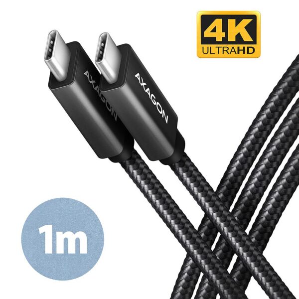 ELKO: 1438659 Axagon | USB-C to USB-C kaabel | BUCM32-CM10AB | 1m | 100W | Must