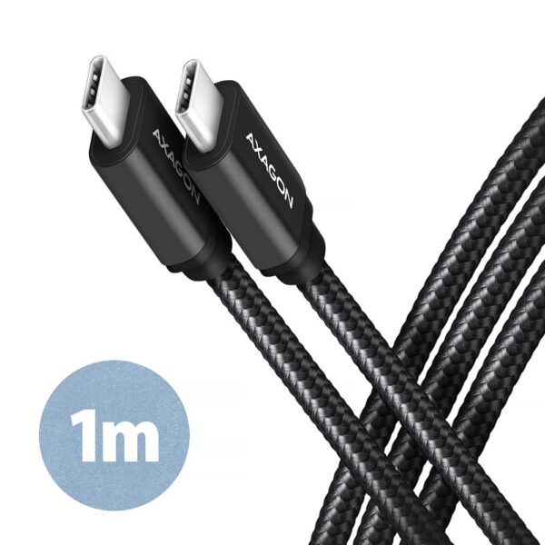 ELKO: 1438675 Axagon | USB-C to USB-C kaabel | BUCM3-CM10AB | 1m | 60W | Must