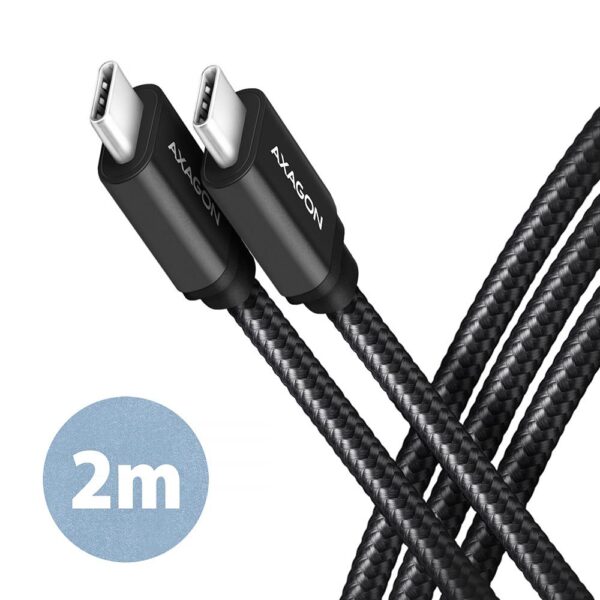 ELKO: 1438677 Axagon | USB-C to USB-C kaabel | BUCM3-CM20AB | 2m | 60W | Must