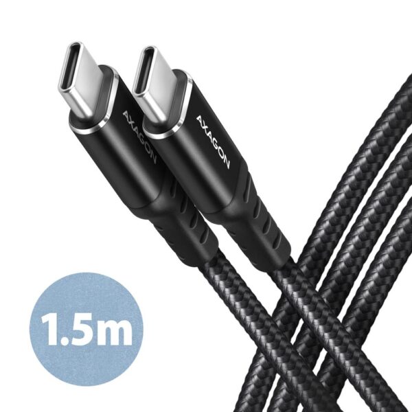 ELKO: 1438690 Axagon | USB-C to USB-C kaabel | BUCM-CM15AB | 1.5m | 60W | Must