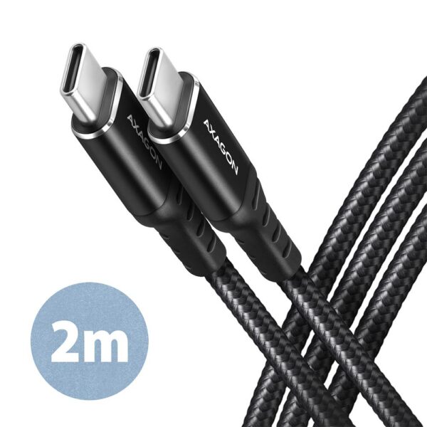 ELKO: 1438691 Axagon | USB-C to USB-C kaabel | BUCM-CM20AB | 2m | 60W | Must