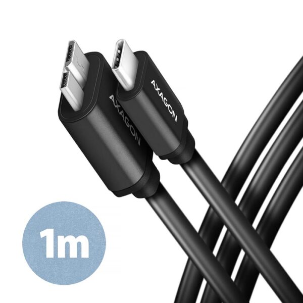 Axagon | USB-C to Micro-B kaabel | BUMM3-CM10AB | 1m | Must