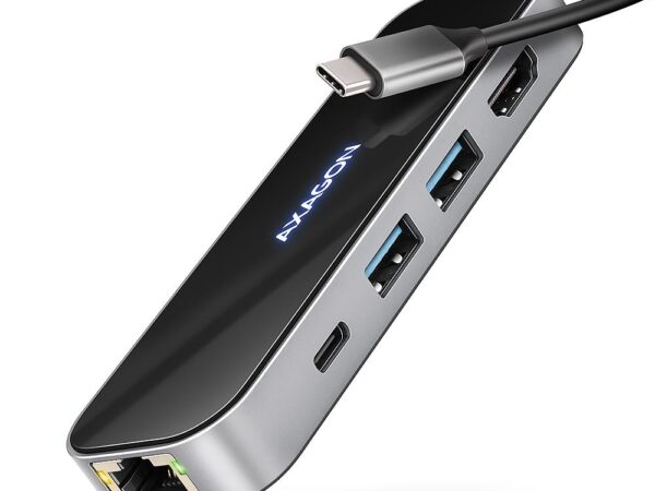 ELKO: 1438764 Axagon USB-C jaotur 6in1 Glass HMC-6GLN