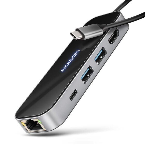 ELKO: 1438764 Axagon USB-C jaotur 6in1 Glass HMC-6GLN