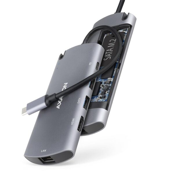 Axagon USB-C jaotur 6in1 SATA M.2 HMC-6M2