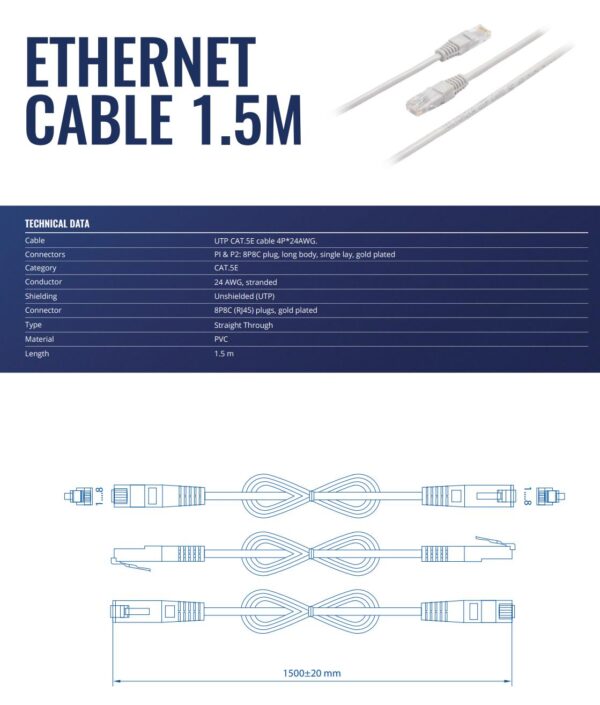 Teltonika Ethernet kaabel 1.5m
