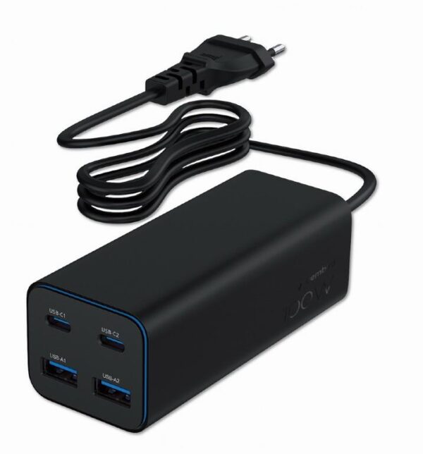 Gembird USB-laadija 4-port 100W TA-UC-2A2C-PD100-01-BK