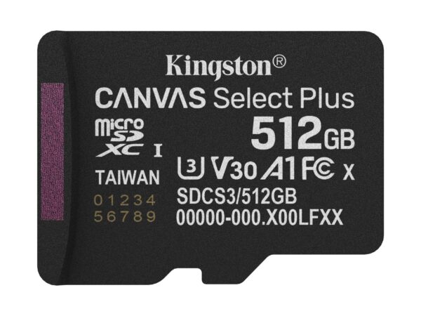 Kingston | microSDXC mälukaart 512GB | UHS-I | SDCS3/512GBSP