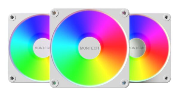 Montech korpuseventilaator GF120R V2 ARGB PWM valge 3in1
