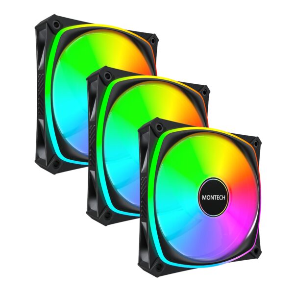 Montech korpuseventilaator RX120 Pro must 3-in-1