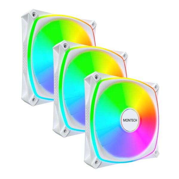 Montech korpuseventilaator RX120 Pro valge 3-in-1