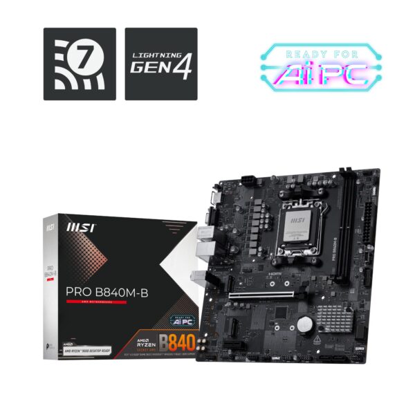 MSI PRO B840M-B DDR5 AM5 emaplaat