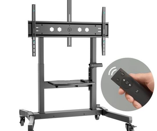 ONKRON | Mootoriga mobiilne statiiv | TS1991E-B | 50-100" | Must