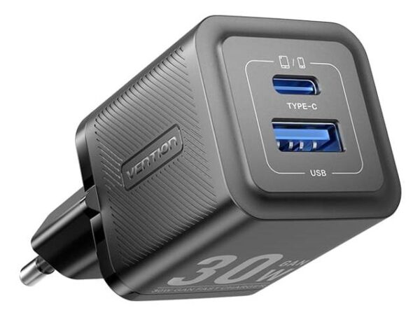 ELKO: 1447552 Vention seinalaadija USB-C 30W 2-port must