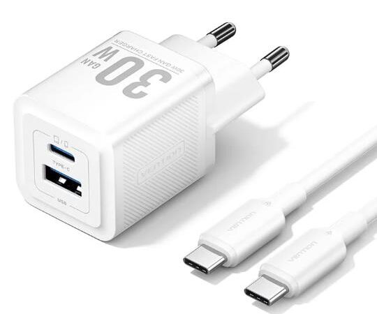 ELKO: 1447555 Vention seinlaadija USB + kaabel 30W 2-port valge TZ-FEQW0-EU-01