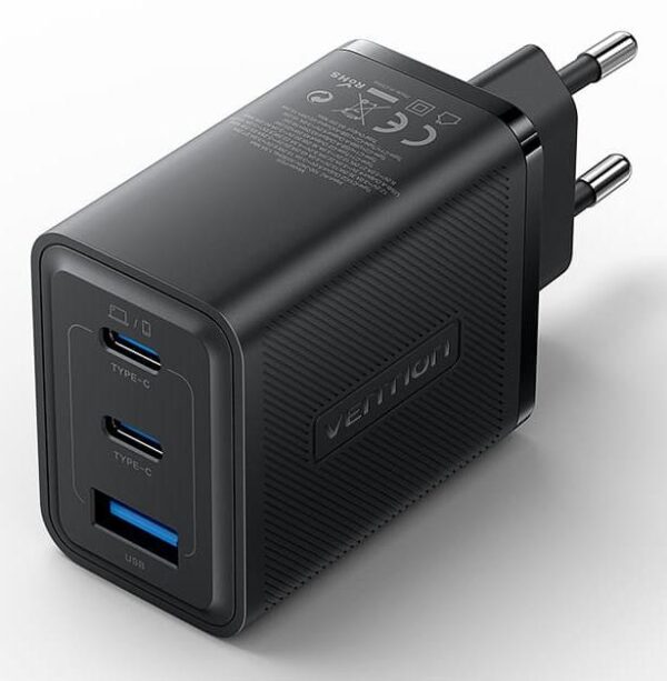 Vention seinlaadija 65W USB 3-port must FERB0-EU