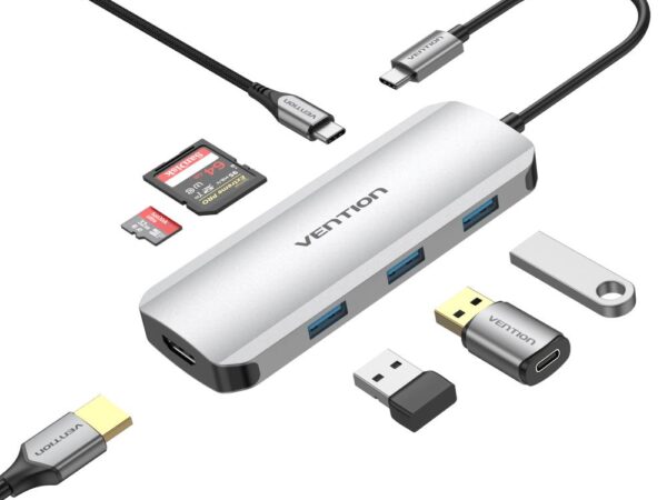 Vention USB-C dokkimisjaam 7in1 0.15m TOJHB