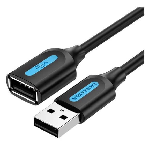 Vention | USB2.0 male-female pikendus 3m | Black | CBIBI