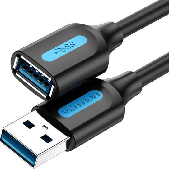 Vention | USB3.0 male-female pikendus 2m | Black | CBHBH