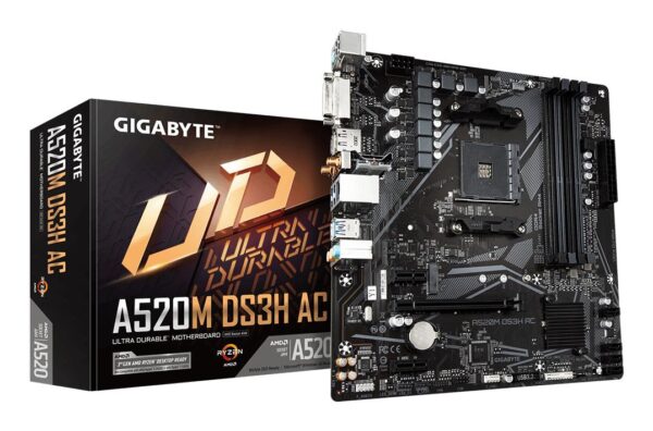 Gigabyte emaplaat A520M DS3H AC DDR4 AM4 Micro-ATX