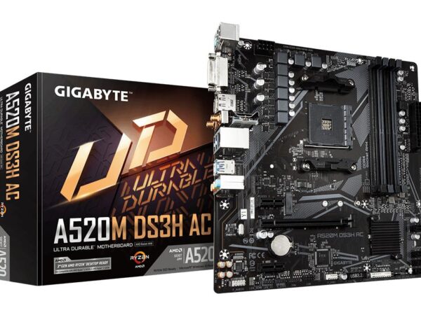Gigabyte emaplaat A520M DS3H AC DDR4 AM4 Micro-ATX