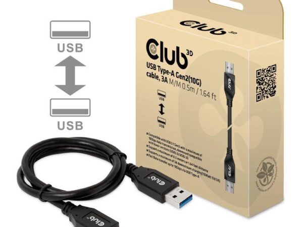Club 3D | USB3.1 3A kaabel 0.5m M/M | CAC-1409