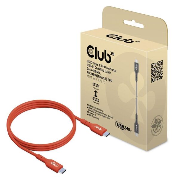 Club 3D | USB-C to USB-C kaabel | CAC-1511 | 1m