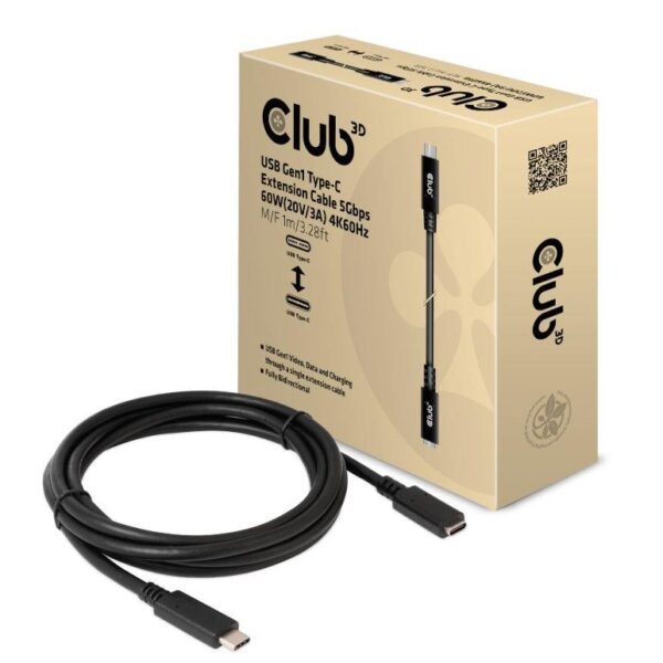 Club 3D | USB-C to USB-C pikenduskaabel | CAC-1531 | 1m