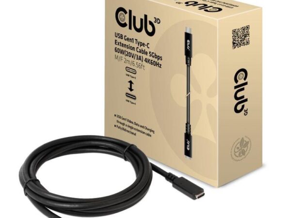 Club 3D | USB-C to USB-C pikenduskaabel | CAC-1529 | 2m