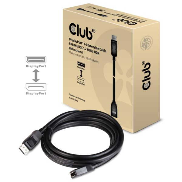 Club3D DisplayPort pikenduskaabel 3m CAC-1023