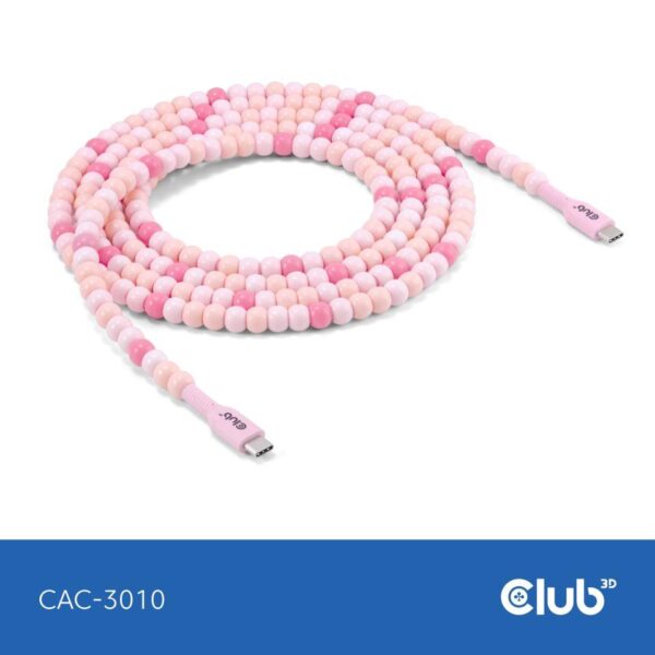 Club 3D | USB-C to USB-C kaabel | CAC-3010 | Roosa