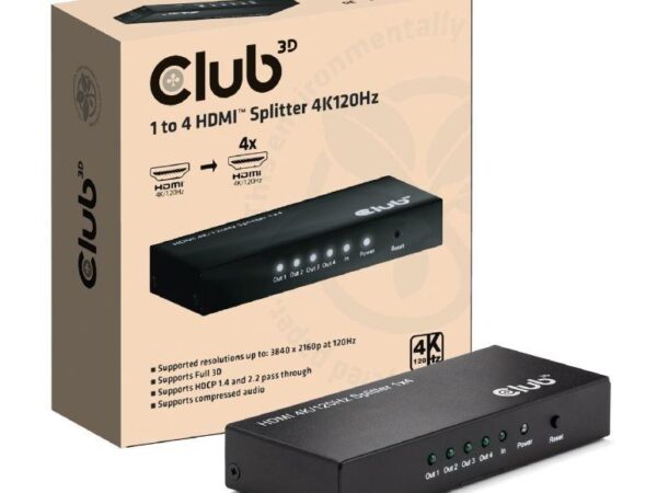 Club3D HDMI jagur 4-port 4K 120Hz CSV-1385
