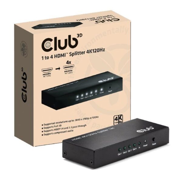 Club3D HDMI jagur 4-port 4K 120Hz CSV-1385