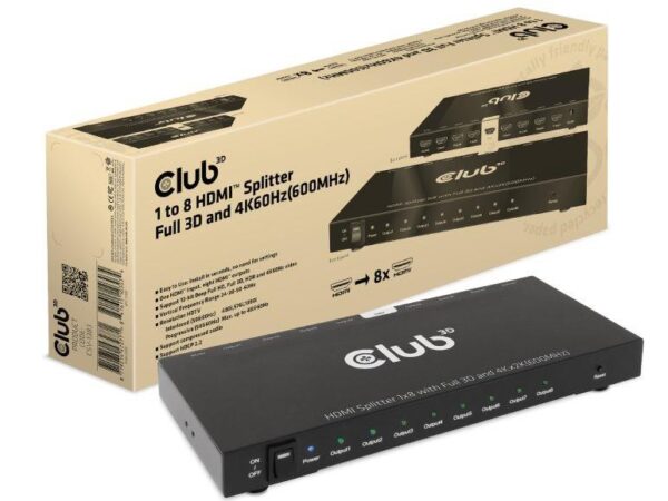 ELKO: 1448441 Club3D CSV-1383 hdmi jagur 8-port 4k 60hz