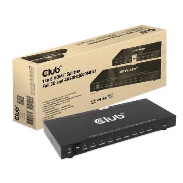 Club3D CSV-1383 hdmi jagur 8-port 4k 60hz