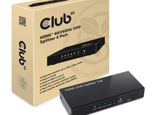 Club3D HDMI jagur 4-port 4K60Hz CSV-1380