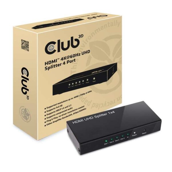 Club3D HDMI jagur 4-port 4K60Hz CSV-1380