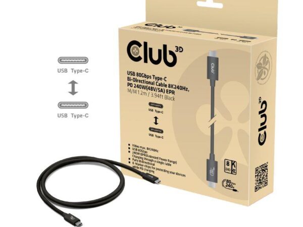 Club 3D | USB-C to USB-C kaabel | CAC-1570 | 1.2m | Must