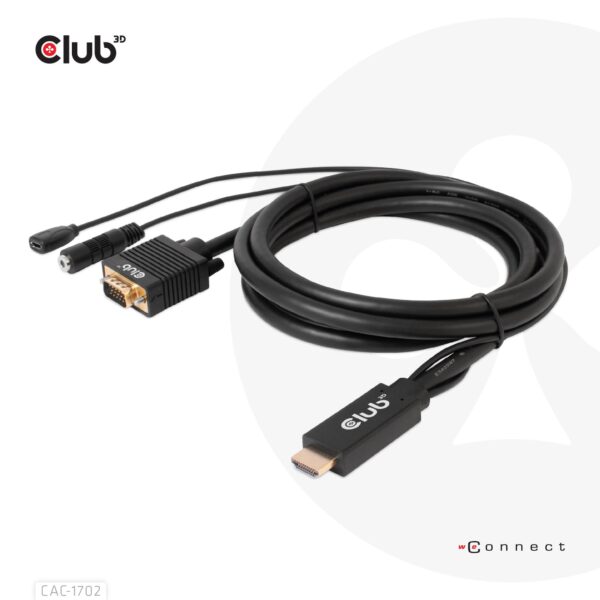Club3D HDMI to VGA kaabel 2m CAC-1712