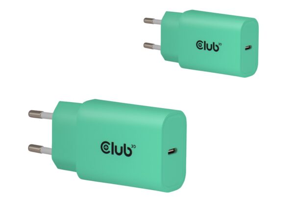 Club3D seinalaadija USB-C 30W 2 tk roheline CAC-3024