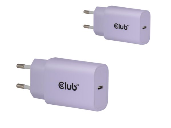Club3D seinalaadija USB-C 30W 2 tk lilla CAC-3025