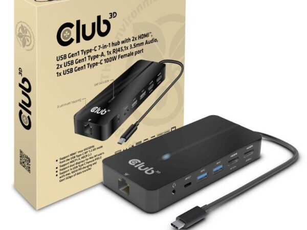 ELKO: 1448491 Club3D CSV-1595 7-in-1 USB-C hub 100W