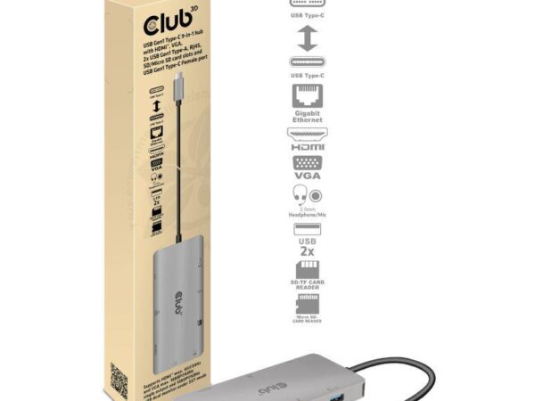 ELKO: 1448492 USB-C jaotur Club3D 9in1 CSV-1594
