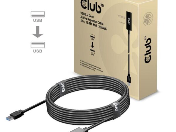 Club 3D | USB3.2 pikenduskaabel 5m M/F | CAC-1404